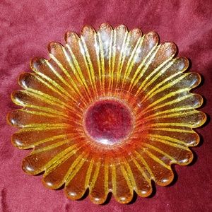 Small Blenko Ambrina Sunflower Bowl